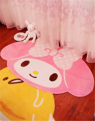Kawaii Bowknot My Melody Kitty Pink Carpet Crawling Blanket Cartoon Door Mat 3