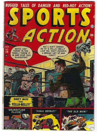 Sports Action 10 - Joe Maneely Cover - Alan Bellman,  Al Eadeh,  Morris Weiss Art