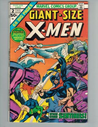 Giant - Size X - Men 2 Reprints Uncanny X - Men 57 - 59 Neal Adams Sentinels Vf 1975