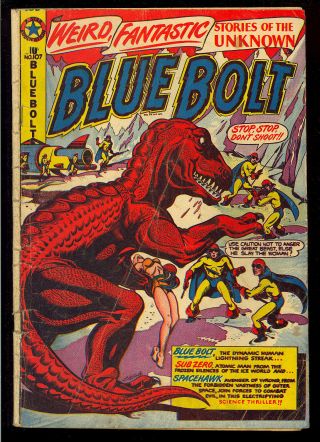 Blue Bolt 107 (canadian) L.  B.  Cole Cover Art Wolverton Pre - Code Horror 1950 Gd,