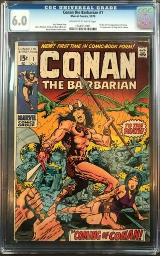 Conan The Barbarian 1 Cgc 6.  0 Origin & 1st App.  Of Conan Key Issue L@@k