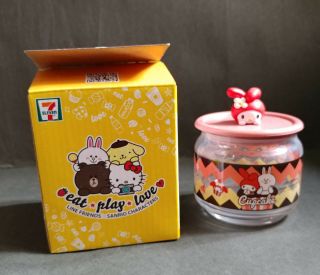 Hk 7 - 11 Line Friends X Sanrio Cony X My Melody Joy Joy Jar Glass Container