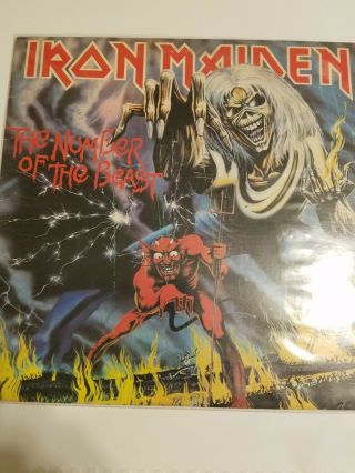 Iron Maiden The Number Of The Beast 1st Pressing 1982 Sleeve Vg,  Vg,  Vinyl