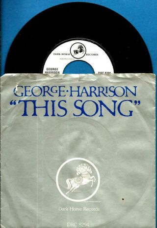 George Harrison This Song Beatles Picture Sleeve 45 Rpm Record
