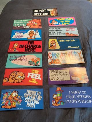 Vintage Argus Garfield The Cat Poster Set Of 13 Small Cardboard