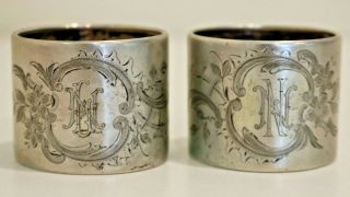 Wilhelm Binder Antique German 800 Silver Napkin Rings