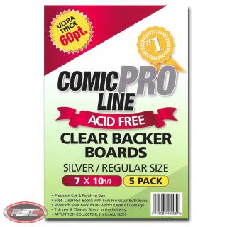 25 - Comic Pro Line SILVER / REGULAR 60pt CLEAR PET Backer Boards 7 