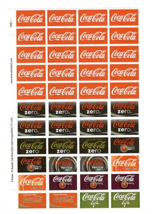 Advertising 44 Sticker Sheet Coke Zero Vanilla Cherry Life Coca Cola