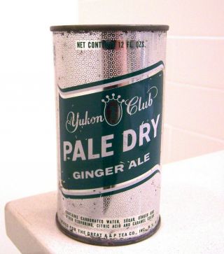Vintage C.  1960s Yukon Club Pale Dry Ginger Ale Soda Can From Brooklyn,  Ny