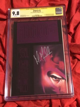 Cgc Ss 9.  8 Magneto 0 Bill Sienkiewicz Variant Signed By Michael Fassbender