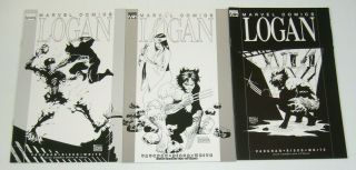 Logan 1 - 3 Vf/nm Complete Series - Wolverine - Brian K.  Vaughan - B&w Variants