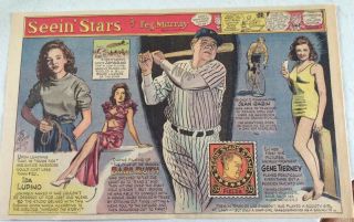 Babe Ruth Seein Stars By Feg Murray Comic Newspaper June 9,  1942 Ships Fast