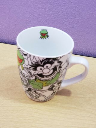 Muppets Kermit The Frog Ceramic Coffee Tea Mug Black White Green