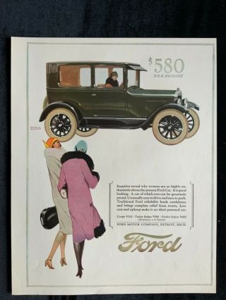 E Ford 1926 Tudor Sedan Ad Women Are Highly Enthusiastic About Ford 13 X 10