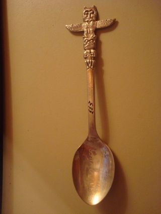 Vintage Sterling Silver Vancouver Totem Pole Souvenir Spoon