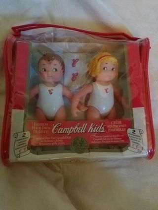 Vintage Campbell Soup Kids Collector Dolls - Fibre Craft - 1995 - 5” Nos