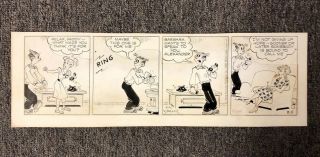 Signed Dagwood Chic Young Comic Strip 1960 4 Panel Handdrawn