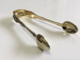 Solid Silver Sugar Tongs By Holland,  Aldwinckle & Slater London 1911