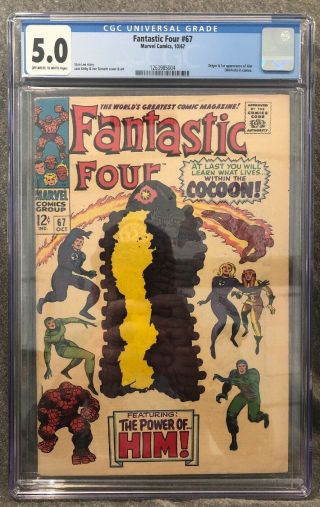 Fantastic Four 67,  Cgc,  5.  0 Origin & 1st App Him (warlock)
