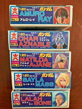 Gundam 1/20 Set Of Five Characters From Tv Series (discontinued & Rare)
