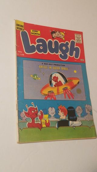 Laugh Comics 128 1961 Classic Outer Space Alien Cover Archie Betty Veronica Ufo