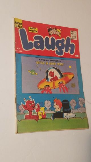 LAUGH COMICS 128 1961 CLASSIC OUTER SPACE ALIEN COVER ARCHIE BETTY VERONICA UFO 2