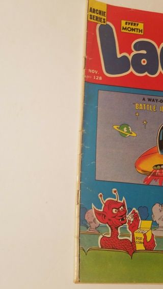 LAUGH COMICS 128 1961 CLASSIC OUTER SPACE ALIEN COVER ARCHIE BETTY VERONICA UFO 3