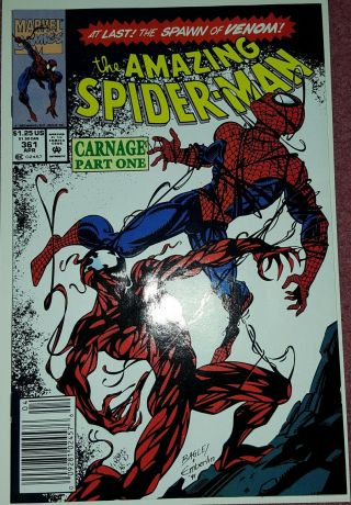 The Spider - Man 361 1st Printing Carnage Appearance Newsstand 1 Owner 4