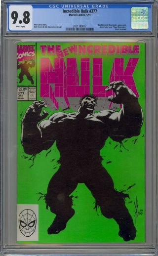 Incredible Hulk 377 Cgc 9.  8 Nm/mt Wp 1st Professor Hulk Marvel 1991 Avengers