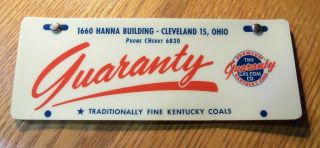Celluloid Advertising Blotter The Guaranty Gas Coal Co.  Kentucky Coal Clev.  Oh.