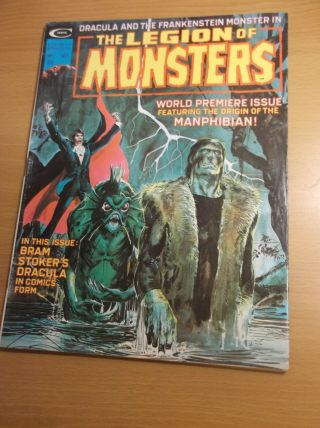 Marvel/curtis: The Legion Of Monsters 1,  Fea.  : Frankenstein/dracula/etc,  1975
