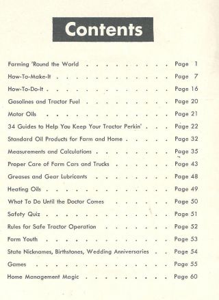 Dawn to Dusk 1952 Booklet from Standard Oil Co.  Central Midwest Farmers Handbook 2