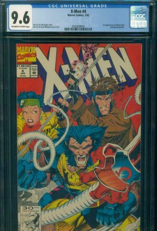 X - Men 4 Cgc 9.  6 Nm,  Near,  1st Appearance Omega Red Jim Lee Marvel Comics