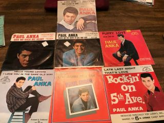 Paul Anka 7 45 Picture Sleeves Only No Records Diana Puppy Love