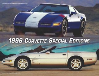 1996 Corvette Brochure Sheet Grand Sport Lt - 4 Engine & Collector Special Edition