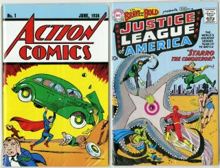 Action Comics 1 / Brave And Bold 28 Loot Crate Set 1st Superman Jla Reprints