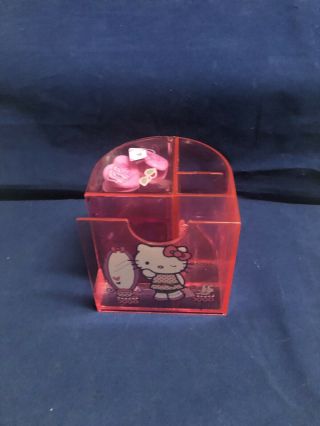 Sanrio Pink Hello Kitty Pencil Pen Paper Clip Holder Desk Caddy Container 2007