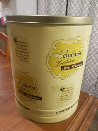Vintage 40th Anniversary Schwan ' s Delicious Ice Cream Advertisement Tin 2