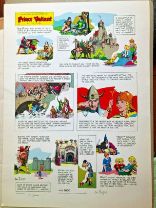 1971 Hal Foster Prince Valiant Page 2000 Signed,  Limited Print