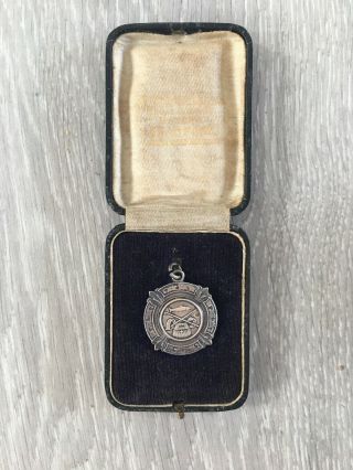 Vintage Silver 925 Fishing Angling Medal Fob Bham 1950 Engraved Boxed