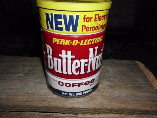 Vtg.  Butter - Nut Coffee Tin Perk - O - Lectric 1 - Lb The Coca Cola Company With Lid