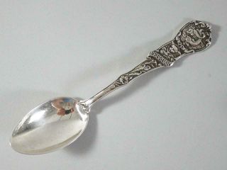 Sterling Silver Souvenir Spoon - Month Of February / Zodiac Sign - 5 7/8 "