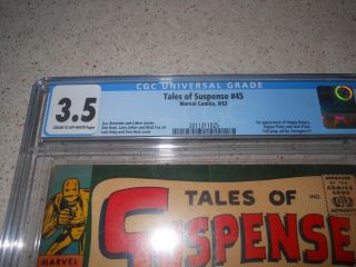 Tales Of Suspense 45 Cgc 3.  5 Iron Man (1st Pepper Patts & Happy Hogan) 2