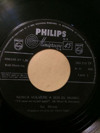 Sal Mineo Chile Rare Single Philips 45 Rpm 7 " M -