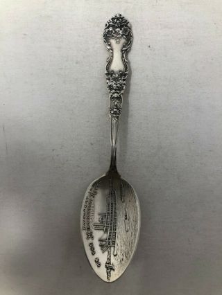 Shepard Sterling Souvenir Spoon Steamship On The Mississippi River Davenport Ia