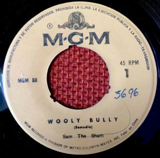 Sam The Sham Wooly Bully - Chile Rare Single 45 Rpm 7 " 1965 Vg,