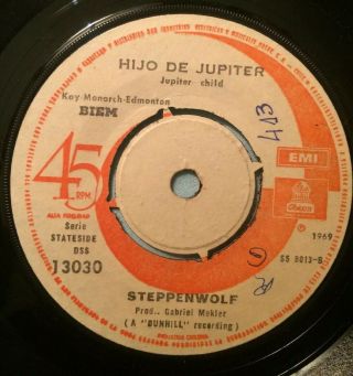 STEPPENWOLF - CHILE SINGLE 1969 45 RPM 7 