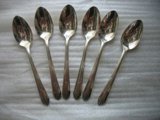 Set 6 Allure 1939 4 1/2 " Demitasse Spoons By Wm Rogers Mfg Co