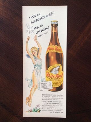 1943 Vintage Color Ad White Rock Sparkling Mineral Water