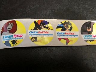 Batman Animated Claritin Giveaway Stickers - Rare Promo Promotional